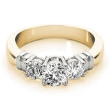 14K Yellow Gold 1 CT Round Diamond Engagement Ring