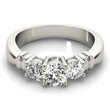 1 CT Round Diamond Three Stone Engagement Ring