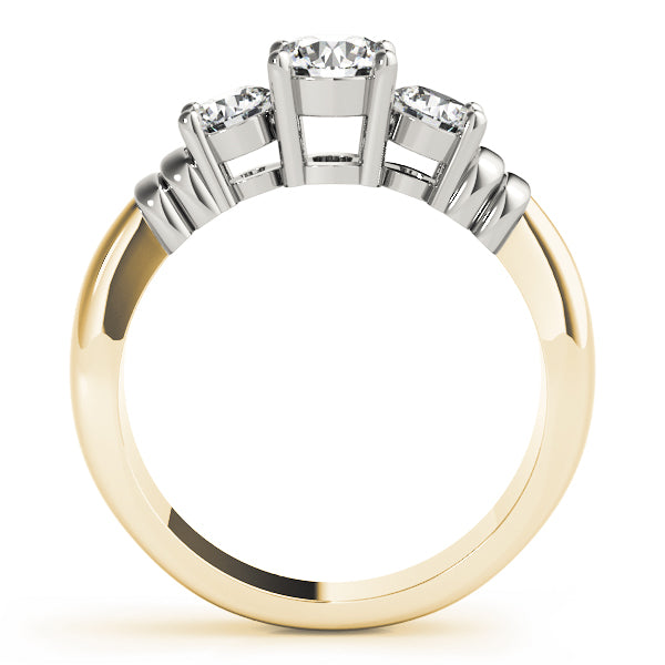 14K Yellow Gold 1 CT Round Diamond Engagement Ring