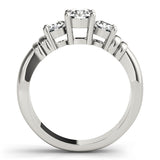 1 CT Round Diamond Three Stone Engagement Ring