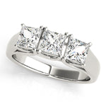 Princess Diamond Three Stone Engagement Ring