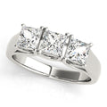 Princess Diamond Three Stone Engagement Ring