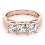 14K Rose Gold Princess Diamond Engagement Ring
