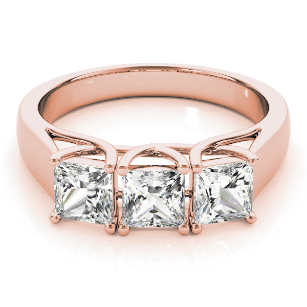 14K Rose Gold Princess Diamond Engagement Ring