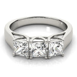 Princess Diamond Three Stone Engagement Ring