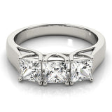 Princess Diamond Three Stone Engagement Ring