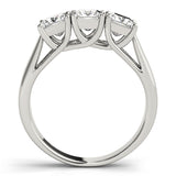 Princess Diamond Three Stone Engagement Ring
