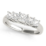 Square Diamond Wedding Ring in Premium Metal