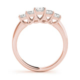 Rose Gold Square Diamond Wedding Ring 0.25ctw