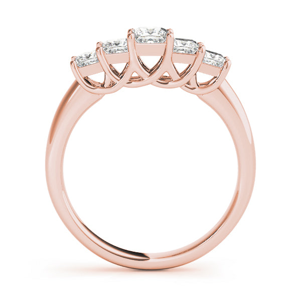 Rose Gold Square Diamond Wedding Ring 0.25ctw