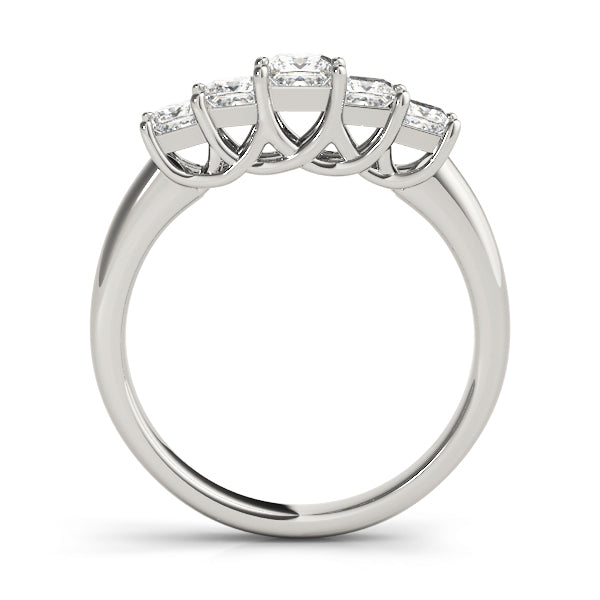 Square Diamond Wedding Ring in Premium Metal