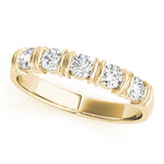 14K Yellow Gold 5-Stone Diamond Wedding Ring