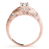 14K Rose Gold Vintage Diamond Engagement Ring