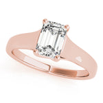 18K Rose Gold 1 CT Emerald Diamond Ring