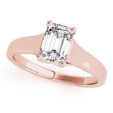 18K Rose Gold 1 CT Emerald Diamond Ring