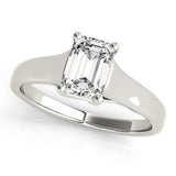 Emerald Diamond Solitaire Engagement Ring