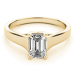 14K Yellow Gold 1 CT Emerald Diamond Engagement Ring