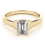 14K Yellow Gold 1 CT Emerald Diamond Engagement Ring