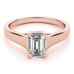 18K Rose Gold 1 CT Emerald Diamond Ring