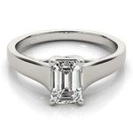 Emerald Diamond Solitaire Engagement Ring