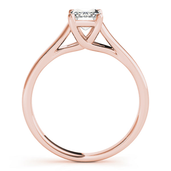 18K Rose Gold 1 CT Emerald Diamond Ring