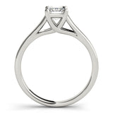 Emerald Diamond Solitaire Engagement Ring