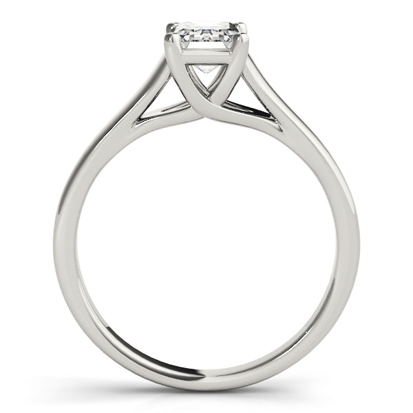 Emerald Diamond Solitaire Engagement Ring