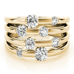 14K Yellow Gold Round Diamond Fashion Ring