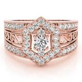 14K Rose Gold Round Diamond Fashion Ring
