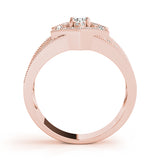 14K Rose Gold Round Diamond Fashion Ring