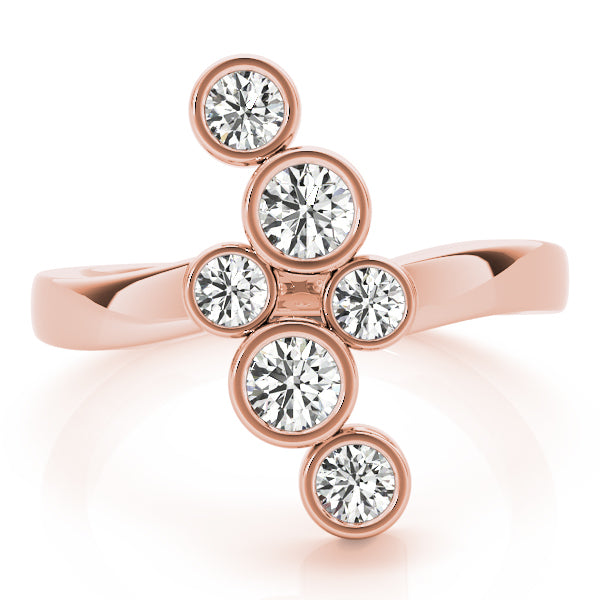 14K Rose Gold Round Diamond Fashion Ring