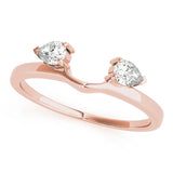 18K Rose Gold Pear Diamond Wedding Ring
