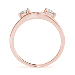 18K Rose Gold Pear Diamond Wedding Ring