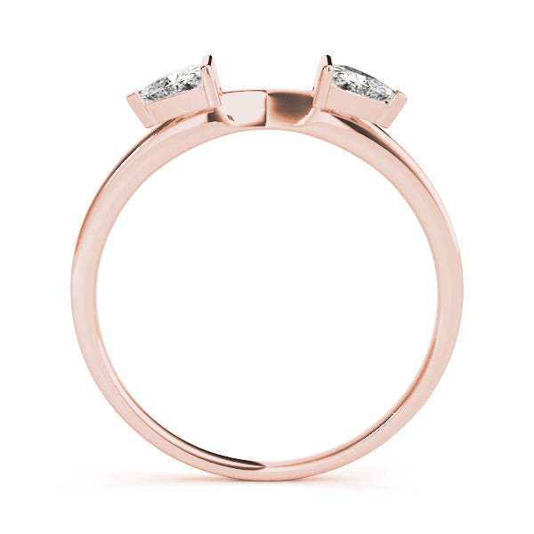 14K Rose Gold Trillion Diamond Wedding Ring