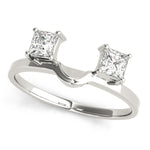 Square Diamond 2-Stone Wedding Ring