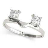 Square Diamond 2-Stone Wedding Ring