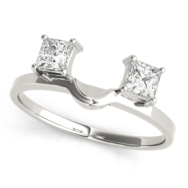 Square Diamond 2-Stone Wedding Ring
