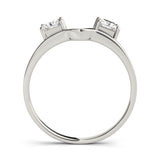 Square Diamond 2-Stone Wedding Ring