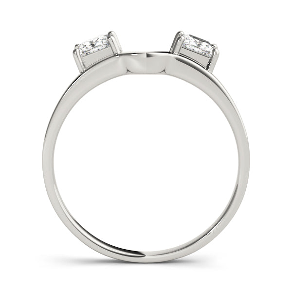 Square Diamond 2-Stone Wedding Ring
