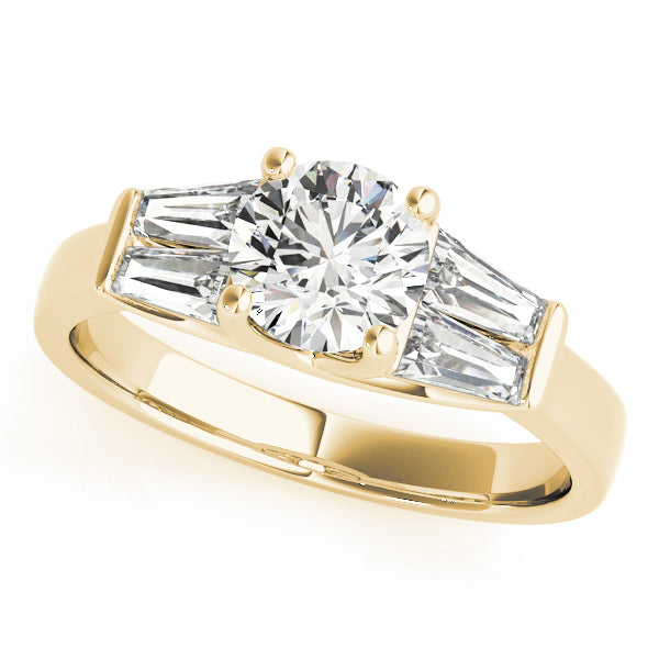 14K Yellow Gold Round Diamond Engagement Ring