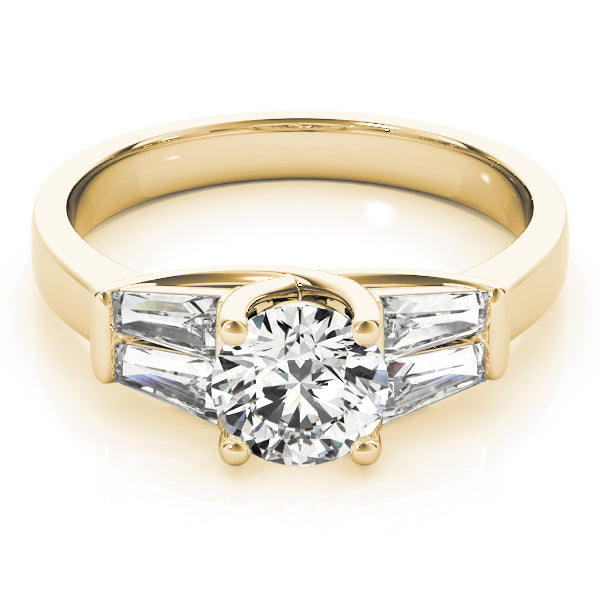14K Yellow Gold Round Diamond Engagement Ring