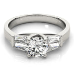 1.0 CT Round Diamond Ring with Baguette Accents