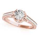 Rose Gold 1 CT Vintage Diamond Engagement Ring