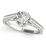 Vintage 0.8CT Round Diamond Engagement Ring