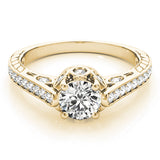 18K Yellow Gold Vintage Diamond Engagement Ring