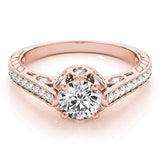 Rose Gold 1 CT Vintage Diamond Engagement Ring