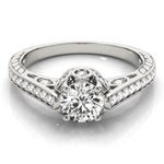 Vintage 0.8CT Round Diamond Engagement Ring