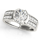 Round Diamond Pave Engagement Ring