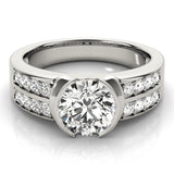 Round Diamond Pave Engagement Ring