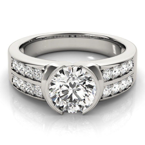 Round Diamond Pave Engagement Ring